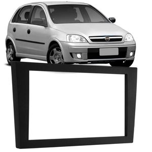 Moldura Painel 2 Din 7" Corsa Meriva 02 a 12 Montana 03 a 12 Vectra GT GTX Sedan 06 a 12 Preta