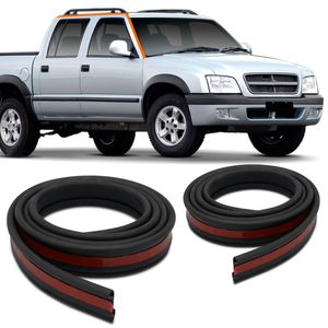 Borracha Pingadeira Superior para Porta Chevrolet S10 Cabine Dupla 1995 a 2011 Preta