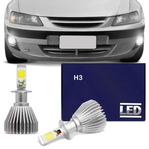 Kit Lâmpadas Super LED Headlight Celta 00 01 02 03 04 05 Farol de Milha H3 6000K Efeito Xênon