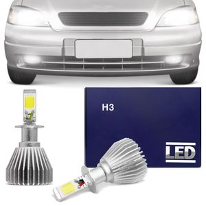 Kit Lâmpadas Super LED Headlight Astra 1998 1999 2000 2001 2002 Farol de Milha H3 6000K Efeito Xênon