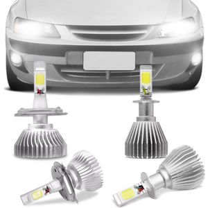 Kit Lâmpadas Super LED Headlight Classic 2002 A 2009 Farol Baixo Alto H4 Milha H3 6000K Efeito Xênon