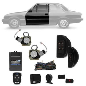 Kit Vidro Elétrico Chevette Chevy Marajó 1983 a 1993 Sensorizado Com Quebra Vento + Alarme Taramps
