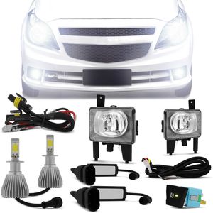 Kit Farol Milha Agile 2009 a 2013 Montana 2011 a 2019 + Par Lâmpadas Super LED 6000K