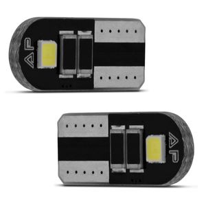 Par Lâmpada LED T10 2W 12V Esmagadinha Slim Canbus Branco Carro Lanterna Traseira Ré Seta