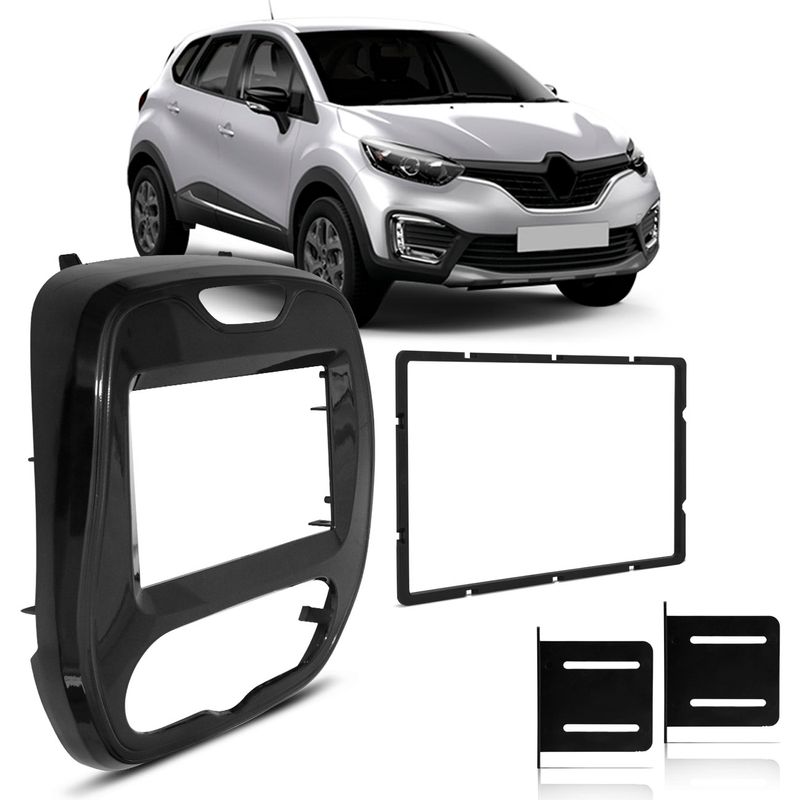 Moldura-2-Din-Renault-Captur-2017-a-2019-Black-Piano-Chines-e-Japones-Plastico-resistente-ABS-connectparts--1-