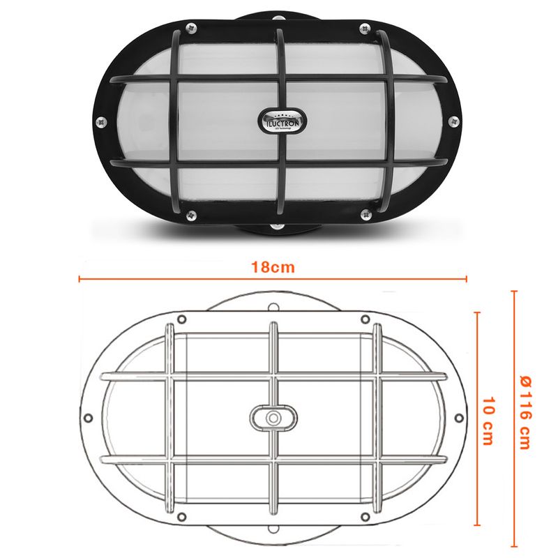 kit-10-luminaria-arandela-tartaruga-led-12w-3000k-sobrepor-parede-externa-teto-bivolt-preta-connectparts--2-