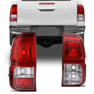 Par Lanterna Traseira Hilux 2016 2017 2018 Bicolor com Ré Cristal