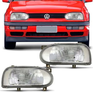 Farol Golf Alemão GL 1993 1994 1995 1996 1997 1998 Máscara Cromada Foco Simples