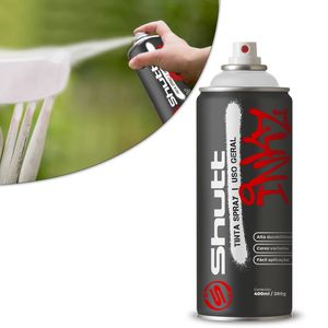 Tinta Spray Branco Fosco para Uso Geral em Metal Madeira Gesso Cerâmica Líquido 400ml Shutt