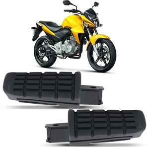 Pedaleira Moto  CBX 250 Twister CB 300R CBX 200 Strada Titan 150 Sport Preta Dianteira Traseira