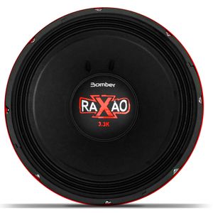 Alto Falante Woofer Bomber Raxão 15 Polegadas 1650W RMS 4 Ohms Bobina Simples Preto e Vermelho