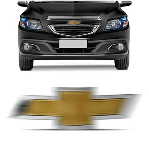 Emblema Porta Malas Grade Chevrolet Gravata Dourado Grade Onix 2012 a 2020 Prisma 2013 a 2019