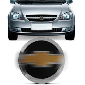 Emblema Gravata Grade Dianteira Corsa Classic 2003 2004 2005 Dourado Fundo Preto