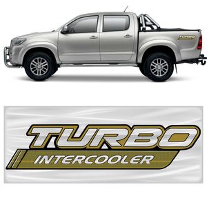 Adesivo Faixa Lateral Hilux 2014 2015 2016 Dourado e Preto 1 Peça