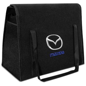 Bolsa de Porta Malas Universal Preto Logo Mazda Bordado em Carpete
