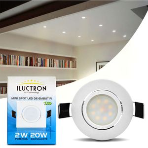 Luminária LED Spot Embutir 9 Leds 6500K 2W 240LM 110V-220V Branco Frio Redonda Direcionável