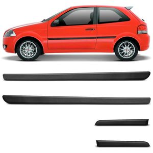 Jogo de Friso Lateral Fiat Palio 2008 2009 2010 2011 Preto