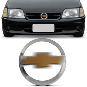 Emblema Grade Gravata Vectra 97 98 99 2000 2001 Ipanema Kadett 97 98 Dourado com Borda Cromada