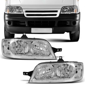 Par Farol Ducato Boxer Jumper 2005 2006 2007 2008 2009 2010 2011 2012 Máscara Cromada