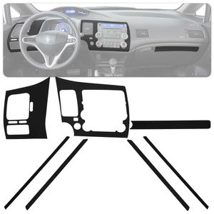 Kit Decorativo Adesivo Para Painel New Civic 1998 1999 2000 Preto Fibra de Carbono 7 Peças