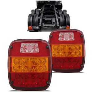 Lanterna Traseira Caminhão Ford Cargo Vw Troller Tricolor Bivolt Lente Lisa Sem Vigia
