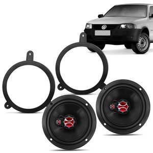 Par Alto Falante Gol Saveiro Parati Triaxial Foxer 6 Polegadas 100W RMS Bobina Simples Dianteiro