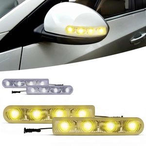 Par Pisca Retrovisor 4 LEDs Slim Seta Tuning Universal Luz Amarela Branca