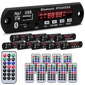 Kit 10 Placas Decodificadora 5v a 12v Usb Mp3 Fm Aux Bt Rádio P/ Amplificador Caixa Ativa Controle