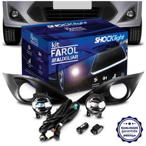 Kit Farol de Milha Fiesta Hatch Sedan 2010 2011 2012 2013 2014 Rocam Auxiliar Neblina