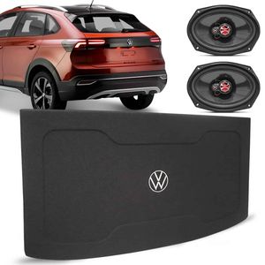 Tampão Porta Malas Nivus 2020 2021 sem Furos Falante Bagagito + Falantes Foxer 6x9'' 100W RMS 4 Ohms