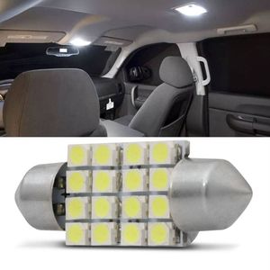 Lâmpada Torpedo LED 16 LEDs Branco Placa Teto Porta Malas Porta-Luvas Lanterna 31mm 36mm 39mm 41mm