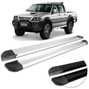 Estribo Lateral L200 Triton Sport 2017 2018 2019 2020 Anodizado Preto com Ponteira