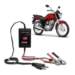 Carregador de Bateria Automotivo Inteligente 12V 2000mAh 24W Bivolt Shutt Auxiliar Partida Para Moto