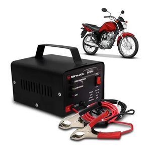 Carregador Bateria Automotivo Para Moto Shutt Bivolt 12V 10A 120W Com Voltímetro Digital