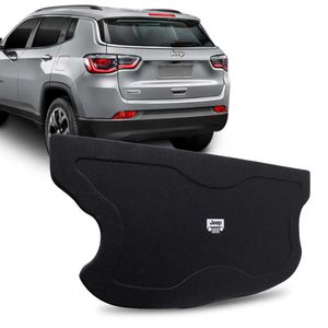 Tampão Porta Malas Jeep Compass 2016 2017 2018 2019 2020 2021 Carpete Preto Furos 6x9 Bagagito