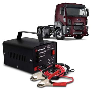 Carregador Bateria Automotivo Para Caminhão Shutt Bivolt 12V 5A 60W Com Voltímetro Digital