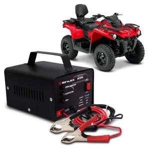 Carregador Bateria Automotivo Para Quadriciclo Shutt Bivolt 12V 10A 120W Com Voltímetro Digital