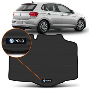 Tapete Porta Malas PVC Borracha Polo 2018 a 2024 Preto Logo Bordado Concept 3D