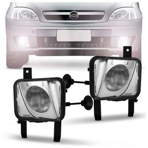 Par Farol de Milha Chevrolet Corsa Sedan Hatch 2007 2008 2009 2010 Lente Lisa Auxiliar Neblina