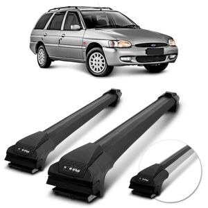 Rack de Teto Travessa Slim Escort Wagon 95 96 97 98 99 2000 2001 2002 2003 Preto Prata 45Kg