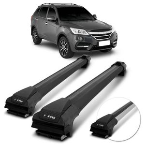 Rack de Teto Travessa Slim Lifan X60 2012 a 2022 Preto Prata 45Kg