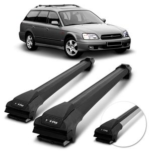 Rack de Teto Travessa Slim Subaru Legacy Wagon 89 A 2002 Preto Prata 45Kg