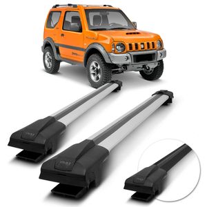 Rack de Teto Travessa Larga Suzuki Jimny 1998 a 2022 Preto Prata 45Kg