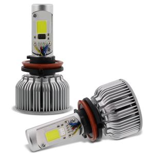 Par Lâmpadas Super LED 2D RGB H9 6000K 12V e 24V 30W 7400LM Efeito Xênon Carro e Caminhão com Reator