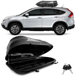 Bagageiro Maleiro de Teto Motobul  CR-V 2000 a 2018 400 Litros Preto com Chave