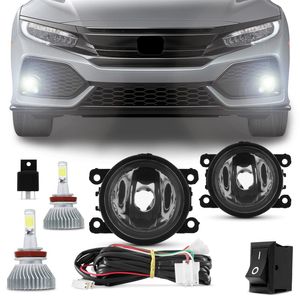 Kit Farol de Milha  City 2015 2016 2017 + Kit Super LED H11 6000K Efeito Xenon