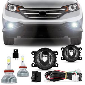 Kit Farol de Milha CRV 2012 2013 2014 2015 Auxiliar Neblina + Kit Super LED H11 6000K Efeito Xenon