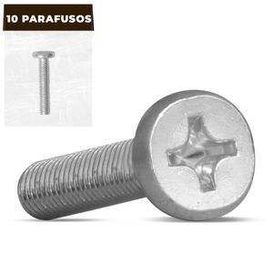 Kit 10 Parafusos M6 3X10mm Cabeça Chata para Diversas Aplicações