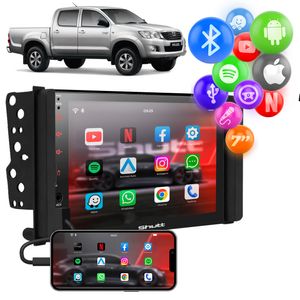 Central Multimídia Hilux SW4 2005 a 2011 2 Din 7" Espelha Android IOS New Miami + Moldura