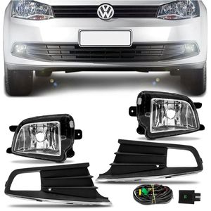 Kit Farol Milha Gol Voyage G6 2013 2014 2015 2016 Moldura Friso Cromado Auxiliar Neblina